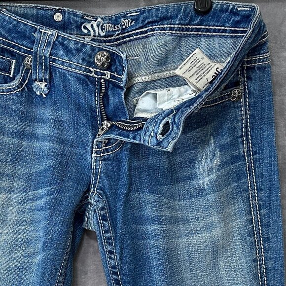 Miss Me Fleur-de-Lise Embellished Pocket Skinny Jean Size 26 - Picture 3 of 13